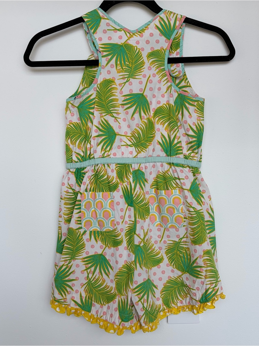 WildFlowers Girls Romper Size 10 Palm Leaf Tropical Print Ruffle Boutique - Picture 8 of 8